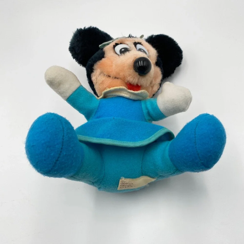 Vintage Minnie Mouse‎ Christmas Carol Productions Plush Doll Blue Dress Toy 8